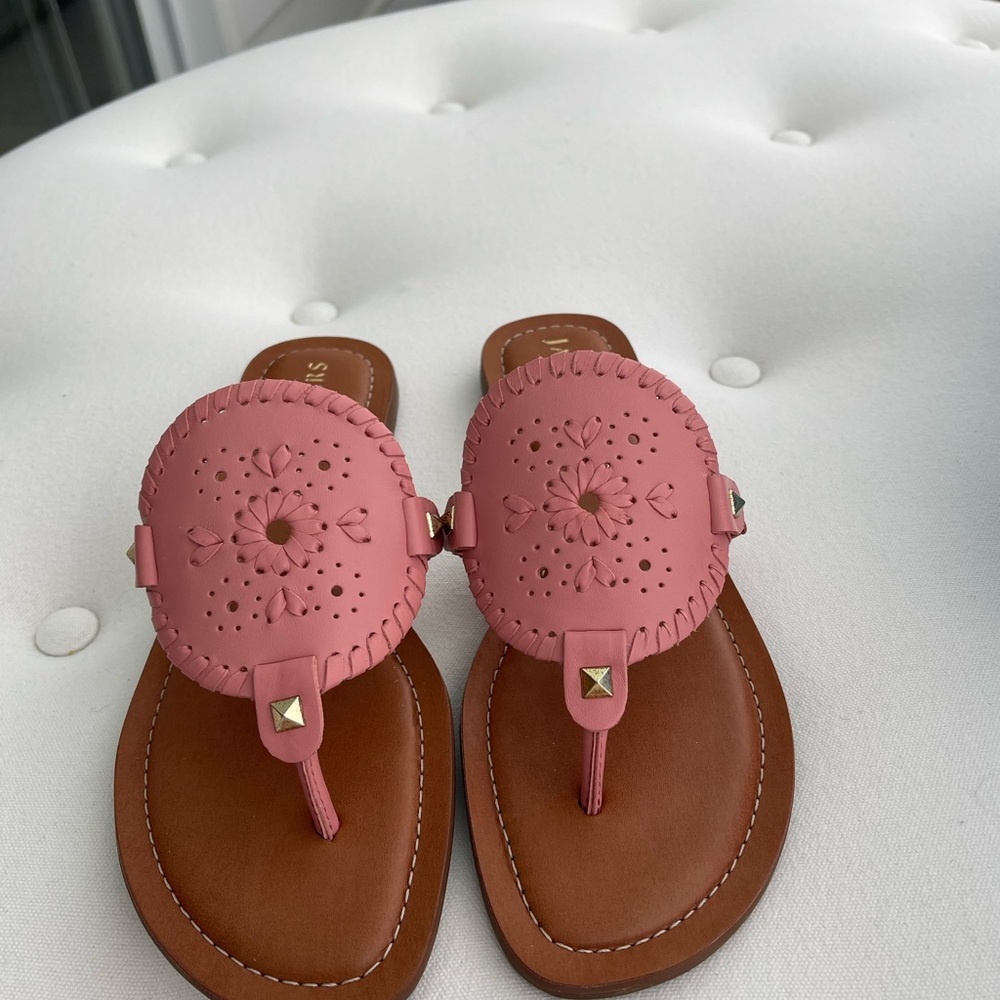 Jack Rogers Pink Leather Sandals - Picture 2 of 5